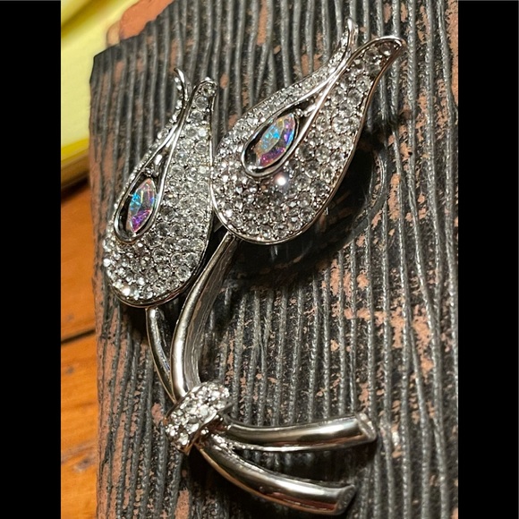ALFRED SUNG Ornate Rhinestone Brooch BLING ☀️ - Picture 12 of 16